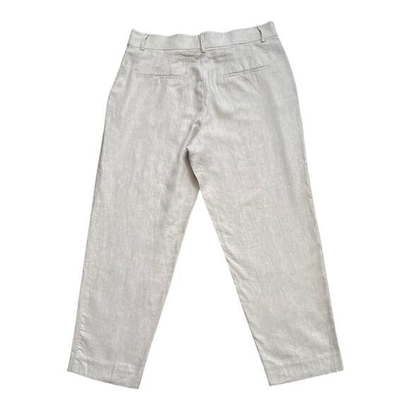 H&M Womens Size US 12 Khaki Beige Tan Linen Blend Pants 26" Inseam - Picture 2 of 6
